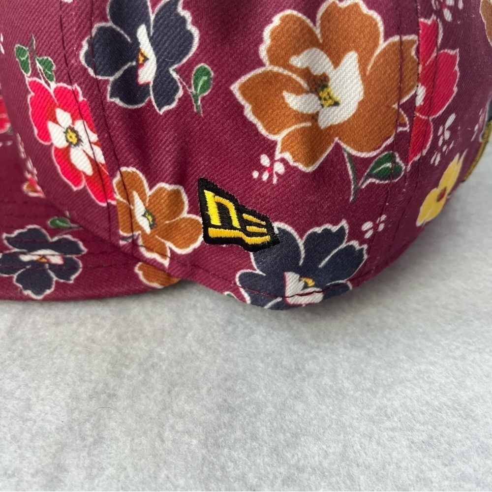 NEW ERA x KENZO Fitted Cap 7 1/4  Floral Print Red Baseball Hat - Picture 8 of 10